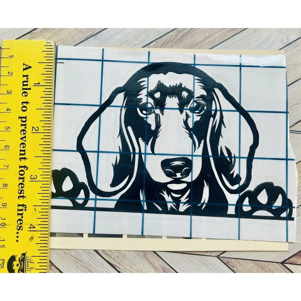 Dachshund Black Vinyl Decal Car Window Laptop Tablet Tumbler Notebook 3.5 X 5.5
